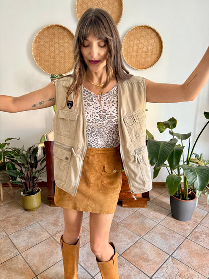1990's vintage khaki utility vest
