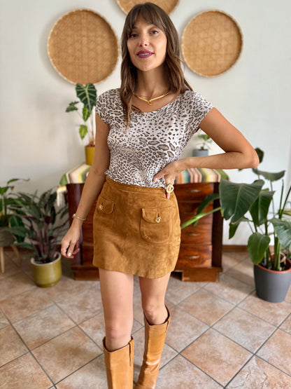 1990's vintage semi sheer animal print top