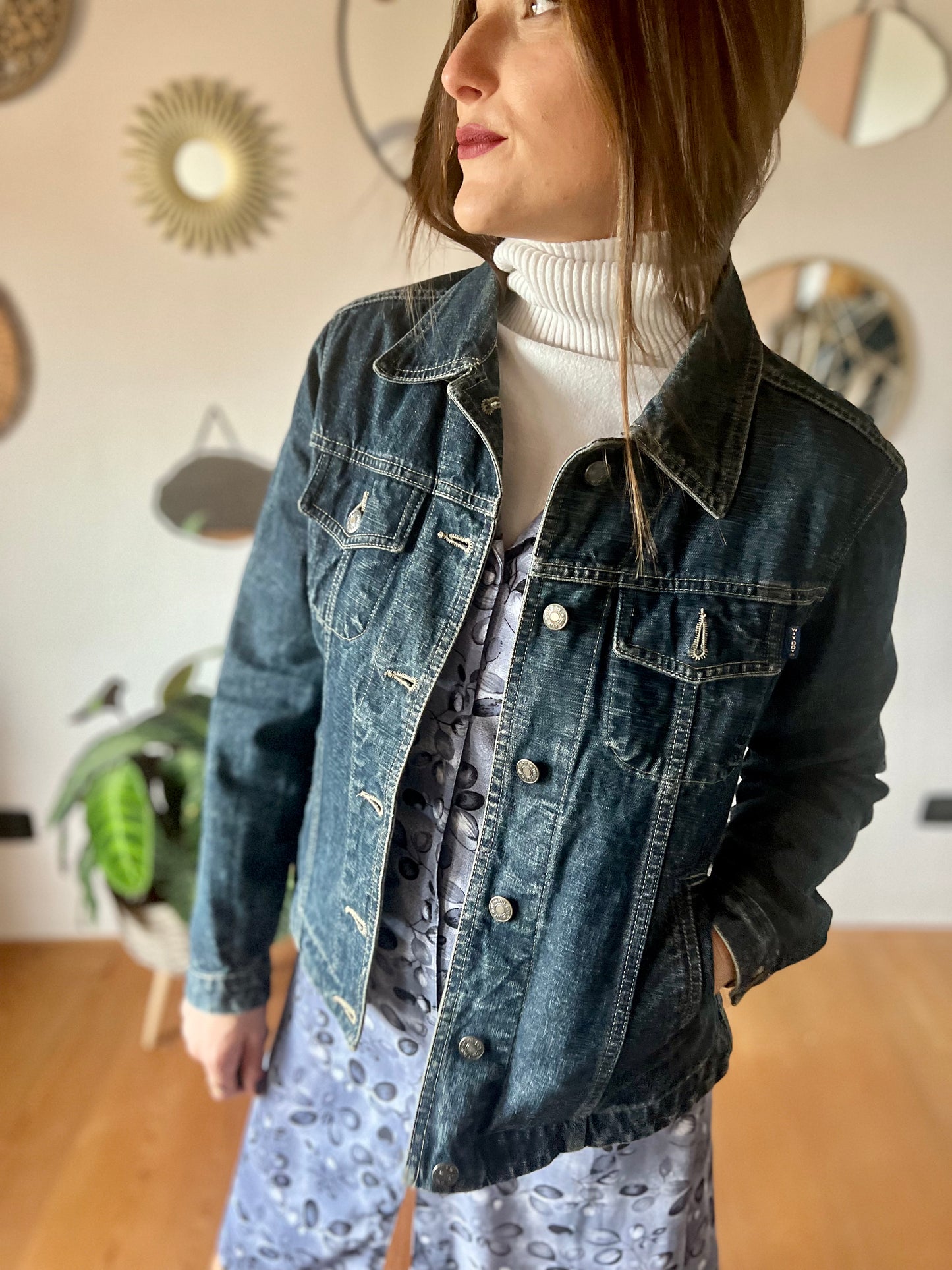 1990's vintage dark blue denim jacket