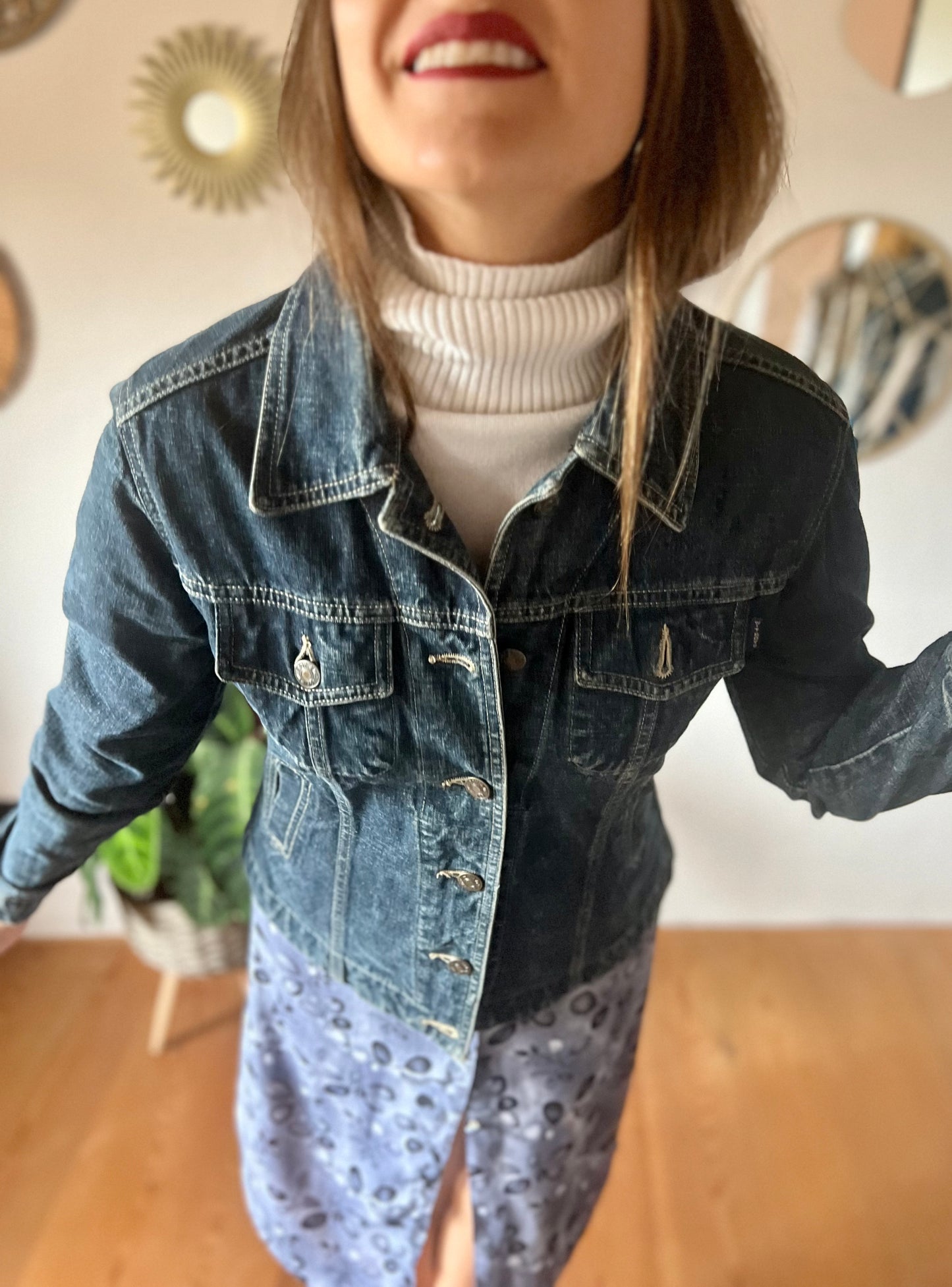 1990's vintage dark blue denim jacket