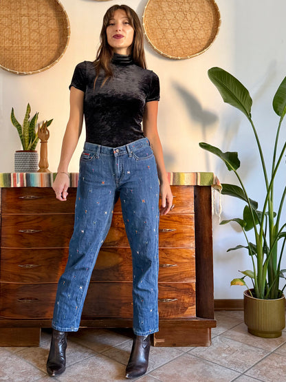 1990’s vintage Tommy Hilfiger rainbow embroidered logo jeans